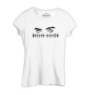 Billie Eilish - Eyes Logo Beyaz Kadın Tshirt