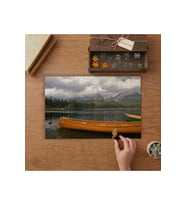 Göl - Kayık - Manzara Tasarımı 240 parça Ahşap Puzzle Ahşap Kutuda MP08966