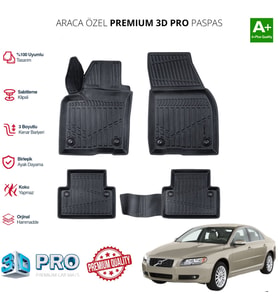VOLVO S40 ARACA ÖZEL 3D PASPAS 2004 2005 2006 2007 2008 2009 2010 2011 2012