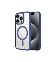 Apple iPhone 15 Pro Max Uyumlu Kılıf Wireless Şarj Özellikli Sert PC Zore Mat Riksos M-safe Kapak (Lacivert)