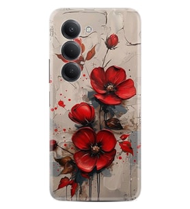 Xiaomi Redmi 15 Kılıf Boutique Baskılı Resimli Kırmızı Çiçek Pcode -098