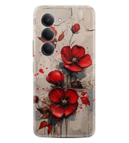 Xiaomi Redmi 15 Kılıf Boutique Baskılı Resimli Kırmızı Çiçek Pcode -098