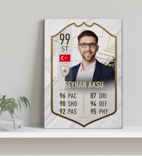 BK Gift Kişiye Özel Kanvas Tablo Futbolcu Kartı-10