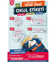 Okul Etiketi Kalem Defter Etiketi Özel İsim Yazılabilen Etiket Seti - İsim Etiketi-T524-OE79
