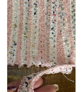 EN 2 CM TRİKO PÜSKÜLLÜ ŞERİT DİKİŞ GİYİM AKSESUARI (1 METRE ) (Pembe)