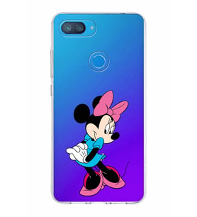 Xiaomi Mi 8 Lite Uyumlu Kapak Minnie Mouse Tasarımlı Şeffaf Silikon Kılıf