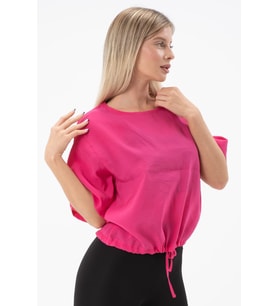 Bisiklet Yaka Oversize Kadın Bluz