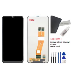 Samsung Galaxy A02S - SM-A025 Uyumlu Lcd Ekran Dokunmatik Servis Lcd + B-7000 + TAMİR SETİ