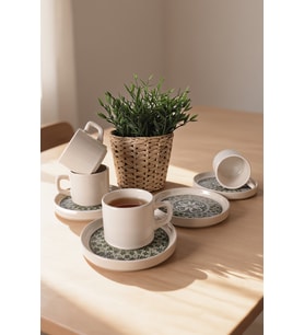 Keramika Timeless Green Stackable Çay Takımı 8 Parça 4 Kişilik 21975