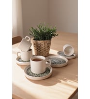 Keramika Timeless Green Stackable Çay Takımı 8 Parça 4 Kişilik 21975