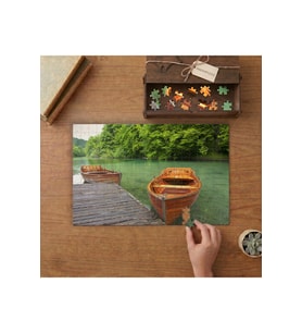 Kıyıdaki Sandallar - Doğa Manzarası Tasarımı 240 parça Ahşap Puzzle Ahşap Kutuda MP04489