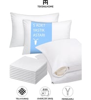 5 Adet Fermuarlı Beyaz Yastık Astarı Ekonomik Şilte 50X70 5 Adet 50 x 70