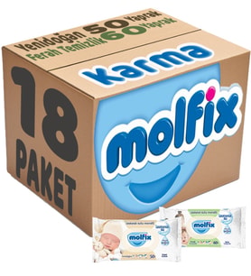 Molfix Islak Havlu Mendil İzotonik Karma 18 Li Set (Yeni Doğan-Ferah Temizlik)