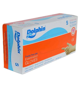 Dolphin Pudrasız Latex Muayene Eldiveni Küçük Boy (S) 100Lü Paket