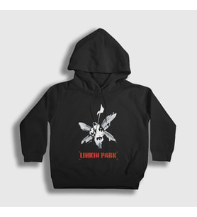 Presmono Unisex Çocuk Siyah Hybrid Theory Linkin Park Kapüşonlu Sweatshirt 97537tt