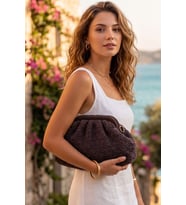 Aura Model Örme Yazlık Kadın Portföy & Clutch, Omuz Çanta
