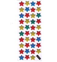 Sticker Kabartmalı Sticker Defter Planlayıcı Etiket (cb351) 16x7 cm- Mini Renkli Yıldızlar