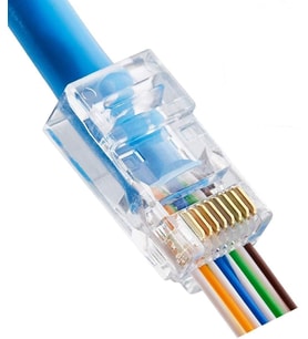Adet RJ45 Delikli (Pass-Through) Konnektör Cat5/cat6