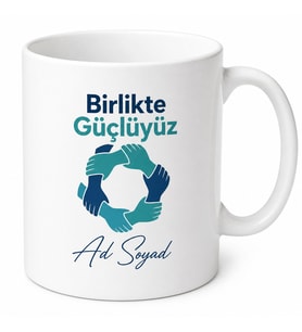 Kişiye Özel Ekip Ruhu Temalı Baskılı Kupa Bardak Hediye