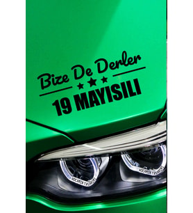 Samsun 19 Mayıs Siyah Araç Sticker  Samsun Bize De Derler  19 Mayısılı 40x15 cm Oto Sticker