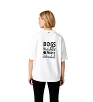 Kadın Oversize Baskılı Tişört Köpek Severlere Mizahi Mesajlı Rahat Kesim Günlük Giyim Modern Şık