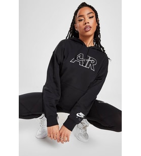 Nike Air Oversize Hoodie Kapüşonlu Kadın Oversize Bol Kesim Sweatshirt Siyah