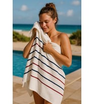 Banyo Deniz Plaj Peştemal Havlusu %100 Pamuklu 70x150 Cm (Beyaz)