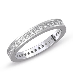 Tamtur Prenses Taşlı Pırlanta Yüzük (Beyaz)