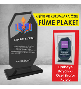 Füme Kristal Plaket - Kişi ve Kurumlara Özel