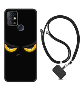INFINIX Hot 8 9 10 11S Hot 10 Play 10T Kılıf Boyun Askılı Silikon Black Eyes 1644
