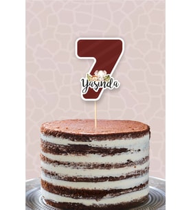 Safari Pastel 7 Yaşında (yedi) Pasta Süsü *Kalın Kağıt