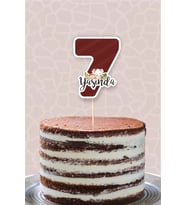 Safari Pastel 7 Yaşında (yedi) Pasta Süsü *Kalın Kağıt