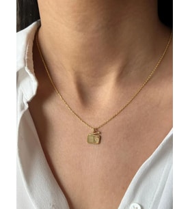 Kişiye Özel 925 Ayar Gümüş Tasarım Radyo Model Kolye (Gold)