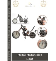 #Saat Dekoratif Vintage Hediyelik Nostaljik Ofis Masası Motorcu Şık Metal Masa Motosiklet Saat