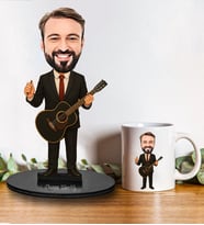 Kişiye Özel Müzik Öğretmeni Tasarımlı Karikatür Biblo Ve Kupa Hediye Seti 284