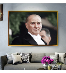 Tablore Karizmatik Atatürk Portresi Kanvas Tablo Modern Salon Ve Ofis Duvar Dekoru