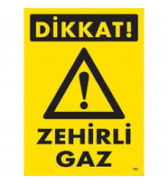 Dikkat Zehirli Uyarı Levhası 25X35 Kod:797