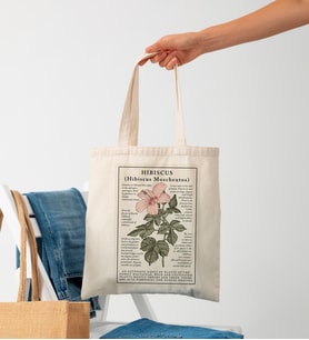 Özel Tasarım Hibiscus Model Bez Çanta