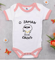 BK Kids O Zaman Dans Tasarımlı Pembe Bebek Body Zıbın-1