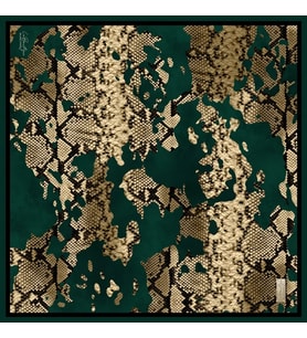 Güz Yaz Serinliği Eşarp - 90 x 90 -1360 (Siyah - Zümrüt)