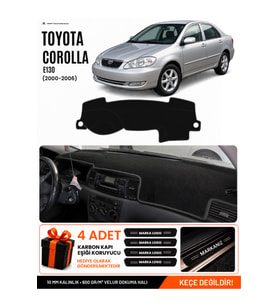 TOYOTA COROLLA E130 (2000-2006) Uyumlu Torpido Örtüsü Torpido Kılıfı - Siyah