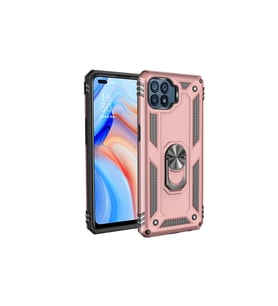 Oppo Reno 4 Lite Kılıf Sofya Yüzüklü Silikon Kapak - Rose