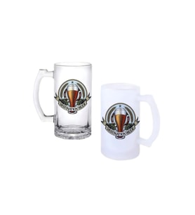 Ghostbastır Design Bira Destinasyonu Kulplu Bira Bardağı Buzlu veya Şeffaf Seçenekli 026