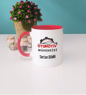 Otomotiv Mühendisi Kupa Bardak Kırmızı