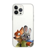 Iphone 12 Pro Uyumlu Zootropolis Judy & Nick Tasarımlı Şeffaf Telefon Kılıfı