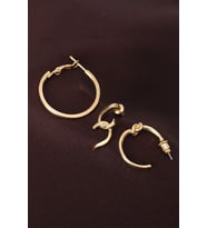 Düğüm Model Altın Renk Metal Çoklu Küpe 5886