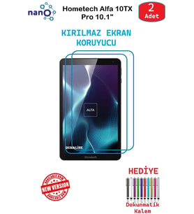 Hometech Alfa10TXPro 10.1" İçin Nano Ekran Koruyucu 9h Esnek 2 ADET