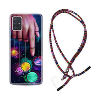 Samsung a71 A72 A73 A7 A9 2018 C7 C9 Kılıf Boyun Asklı Rasta Silikon Finger planet 1740