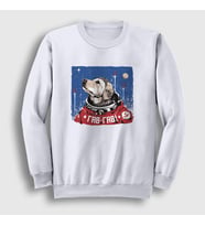 Presmono Unisex Beyaz Gav Gav Astronaut Space Astronot Uzay Sweatshirt 282401tt