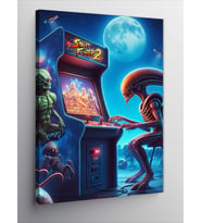 Kanvas Tablo Alien Ve Street Fighter 2